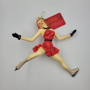 Vtg Winward Holidays Jazzy Female Ice Skater Christmas Ornament
